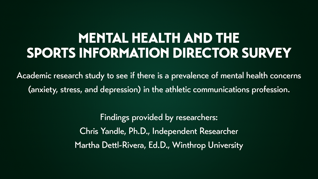 Academic Research Study: Mental Health and Emotional Wellness for CoSIDA Members